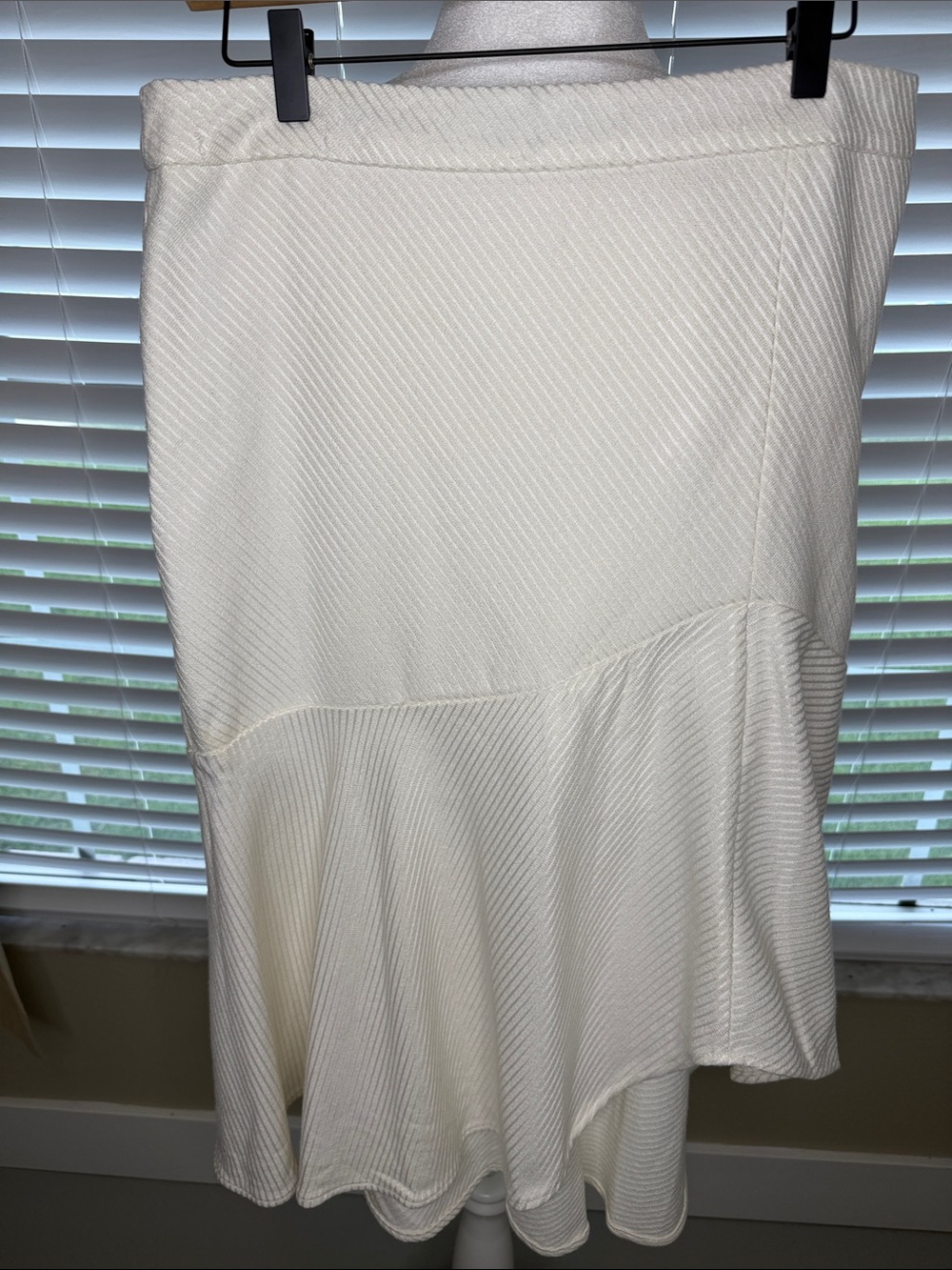 Cream Flared Midi Skirt